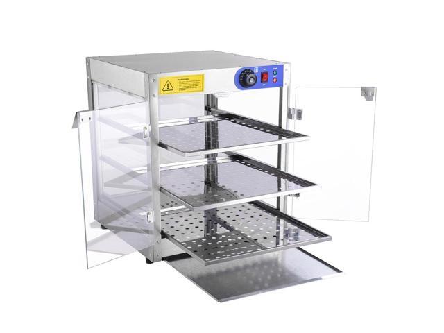 2 Tier Countertop Food Warmer Commercial Heat Food Pizza Display Case Warm  750W