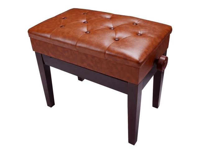 Piano Bench Adjustable Height Leather Padded Keyboard Organ Seat