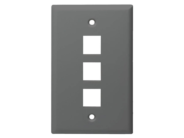 Monoprice Mid-Size Keystone Plate 3 Port, Gray, UL - Newegg.com