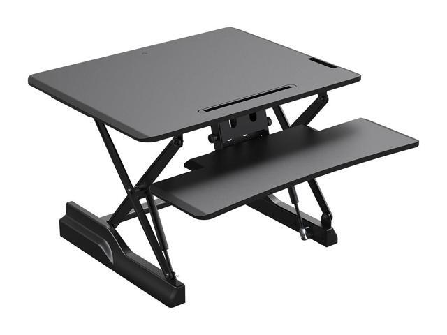 Mono Height Adjule Sit Stand Riser Desk Converter Black With 30 Inch Table Top Single Monitor Workstation Easy To Use Compatible