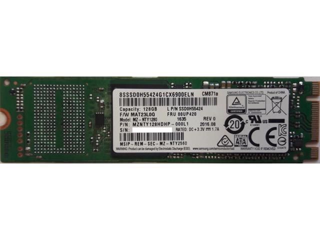Lenovo Samsung 128GB CM871a SSD M.2 2280 NGFF MZ-NTY1280 80mm Solid Sate Drive 00UP420