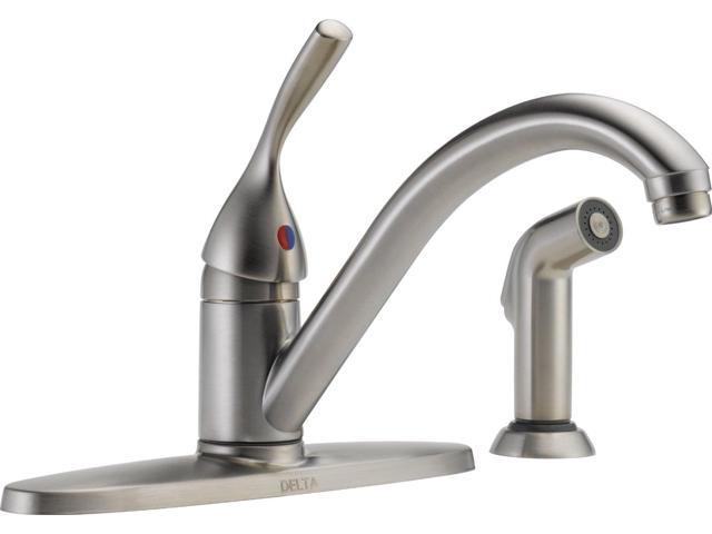 Delta Faucet 1h Stainless Steel Kit Faucet With Spry 400 Ss Dst