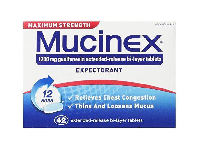  Mucinex Chest Congestion Maximum Strength 12 Hour Extended  Release Tablets Relieves Chest Congestion Caused by Excess Mucus(OTC  expectorant), 1200mg, 42 Count (Pack of 1) : Everything Else