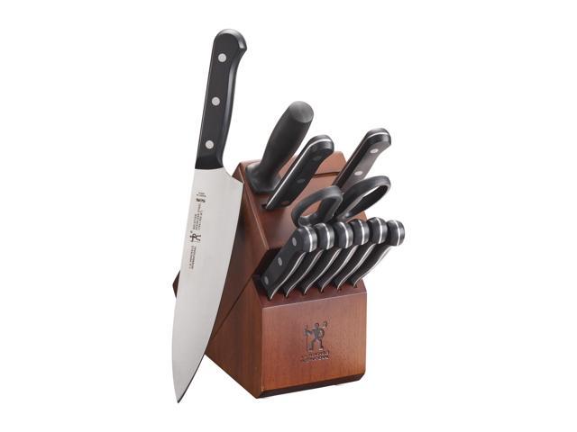 Henckels Solution 12-pc Knife Set with Block, Chef Knife, Paring Knife, Steak Knife, Grey, Stainless Steel