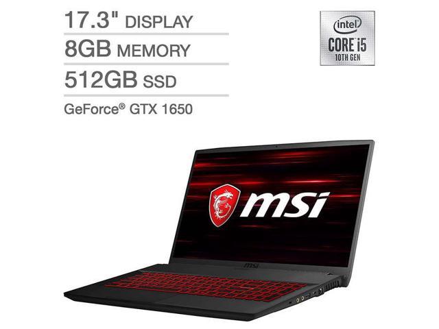 MSI GF75 Thin Gaming Laptop - 10th Gen Intel Core i5-10300H - GeForce GTX 1650 - 120Hz 1080p Display Laptop Notebook PC Computer 17.3" 8GB 512GB SSD GTX 1650 10SCXR-003
