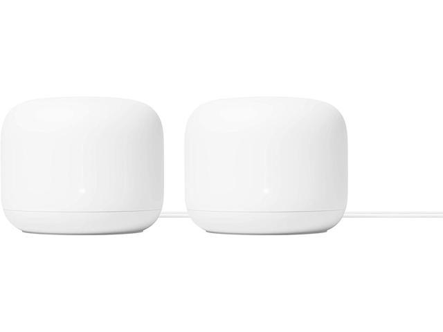 Photo 1 of Google Nest Wifi Router 2 Pack (2nd Generation) – 4x4 AC2200 Mesh Wi-Fi Routers with 4400 Sq Ft Coverage