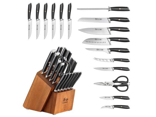 Cangshan HELENA Series German Steel Forged Knife Block Set (17-Piece, Black)