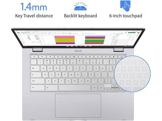 ASUS Chromebook C425 Clamshell Laptop, 14" FHD 4-Way NanoEdge Touch Screen, Intel Core m3-8100Y Processor, 4GB RAM, 128GB eMMC Storage, Backli並行輸入
