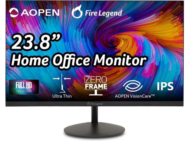 AOPEN 24SA2Y Ebi 23.8" Full HD 1920 x 1080 Zero-Frame IPS Gaming Office Monitor | AMD FreeSync Technology | Ultra-Thin Stylish Design | Up to 100Hz | 1ms TVR | Low Blue Light | Tilt | HDMI & VGA Ports
