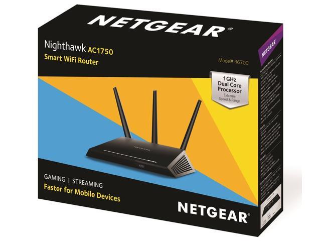 NETGEAR Nighthawk AC1750 Smart Dual Band WiFi Router (R6700)