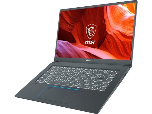 MSI - Prestige 15 15.6" 4K Ultra HD Laptop - Intel Core i7 - 16GB Memory - NVIDIA GeForce GTX 1650 - 512GB SSD - Gray With Blue Diamond Cut Notebook PC Computer