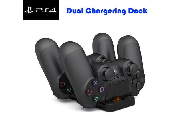 TNP PS4 Charging Station USB Dual Charger Ports Dock Station Cradle Stand Base with LED Indicator and USB Cable for Sony Playstation 4 PS4 Wireless Game Gaming Controller Black Playstation 4 