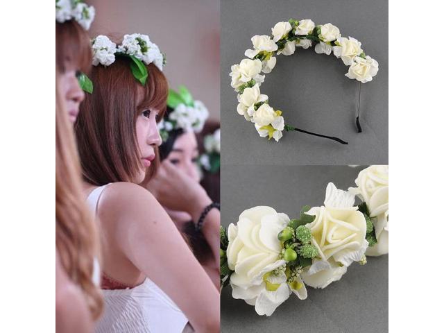 Flower Garland Floral Bridal Headband Hairband Wedding Prom Hair