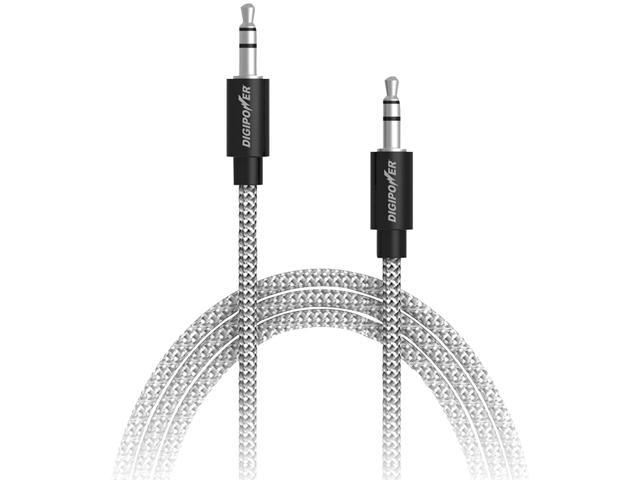 DIGIPOWER SP-AFX Tangle-Free Braided Auxiliary Cable, 3ft