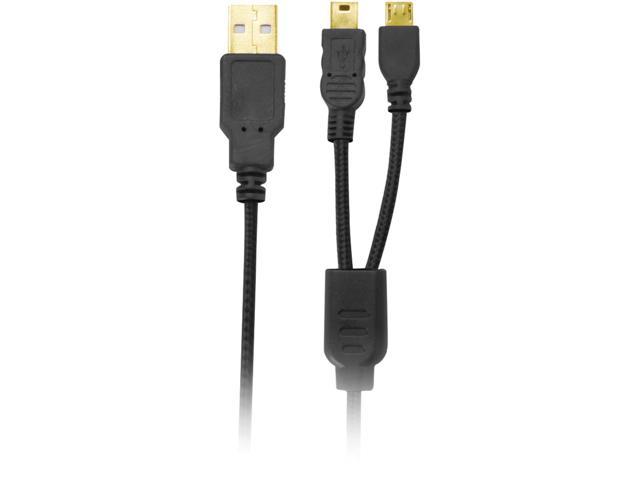 Isound Isound-6311 2-in-1 Gold-Plated Micro & Mini USB Cable (Black)
