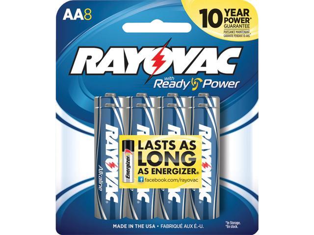 Rayovac High Energy Premium Alkaline Aa Batteries, 8/Pack 8158K ...