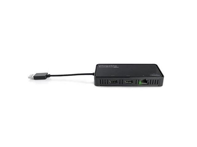 Plugable DisplayLink 4K Dual Monitor Adapter with Ethernet - USB 3.0 to ...