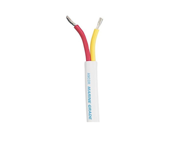 Câble Duplex Ancor Safety 14/2 AWG (2x2mm²) Blanc, Rond, 100 Pieds - Pour Applications Marine Et électriques