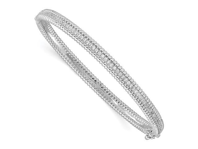 Cubic Zirconia Sterling Silver Cubic Ziconia Bangle Bracelet