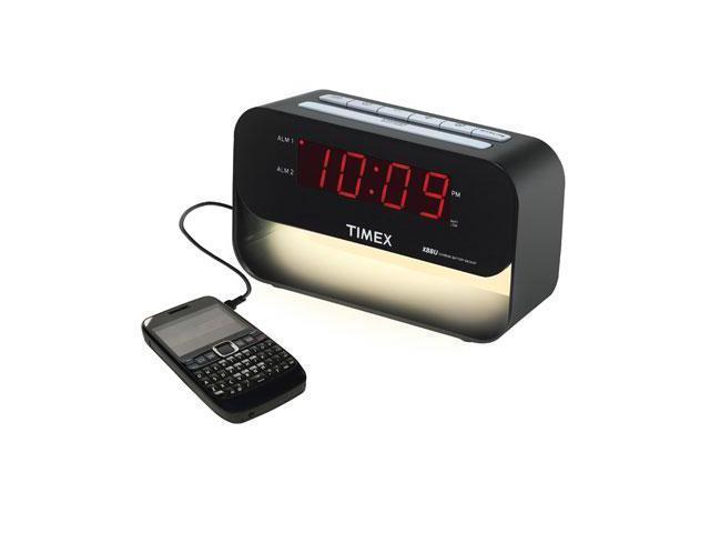 Timex T128B6 Dual Alarm With Night Light Black