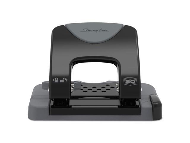 Photo 1 of SWINGLINE Two-Hole Paper Punch,20 Sheets,Blck/Gray