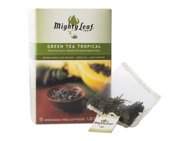 Mighty Leaf Tea Whole Leaf Tea Pouches, Green Tea Tropical, 15/Box 510138