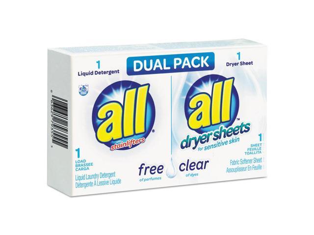 Photo 1 of All Free Clear He Liquid Laundry Detergent/Dryer Sheet Dual Vend Pack, 100/Ctn