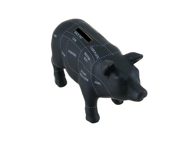 Zeckos Large White Ceramic Butcher Chart Hog Piggy Bank 13 Inches Long