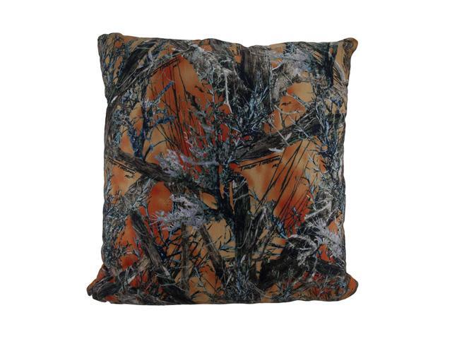 Orange Mc2 True Timber Camo Sherpa Microfiber Throw Pillow 18 In