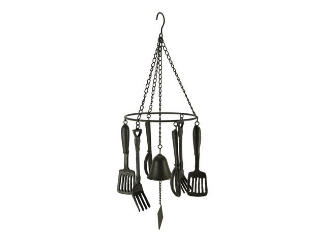 Rustic Brown Cast Iron Hanging Kitchen Utensils Wind Chime