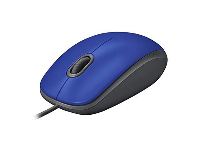 Logitech M110 Wired USB Mouse, Silent Buttons, Comfortable Full-Size Use Design, Ambidextrous PC / Mac / Laptop - Blue