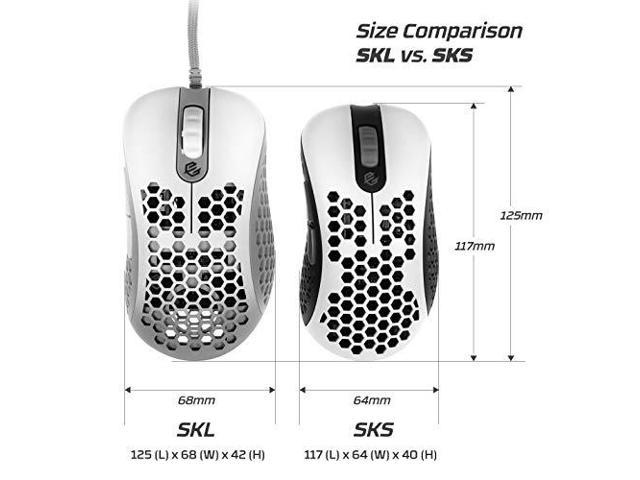 Skoll Mini SK-S ACE 50g Ultralight Weight Honeycomb Design Ergonomic Gaming  Mouse with 3389 Sensor PTFE Skates 16,000DPI Detachable Cable (White)  Gaming Mice
