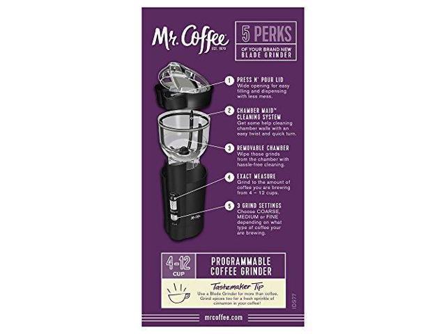Mr Coffee 12 Cup Electric Coffee Grinder with Multi Settings IDS77