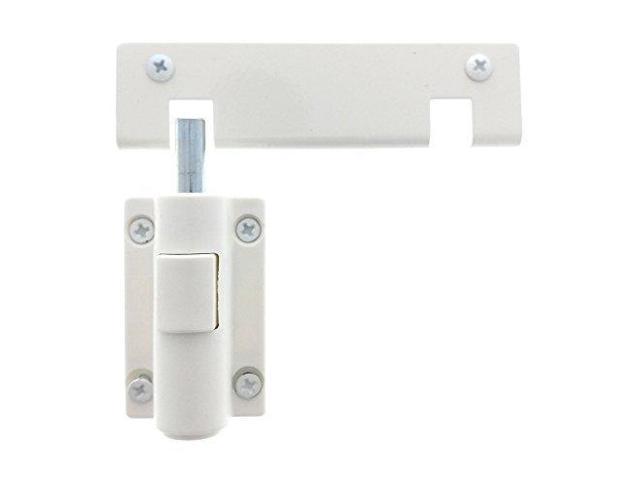 Patio Door Lock Child Safety Push Button Bolt Action Security Lock For Sliding Doors With Adjustable Notch For Locked Partially Opened Doors By