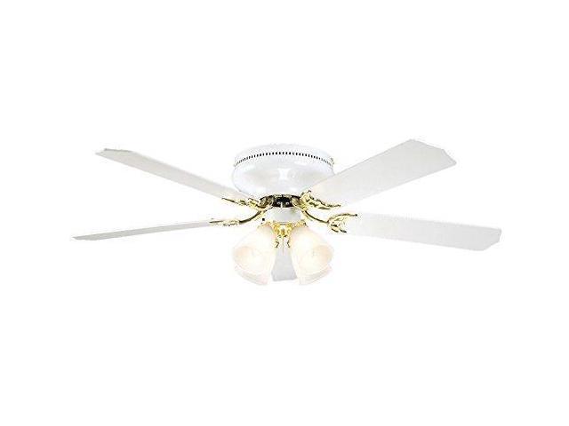 Litex Brc52wb5c Schuster Collection 52 Inch Ceiling Fan With Five Reversible White Whitewash Blades And Four Light Kit With Frosted Ribbed Glass