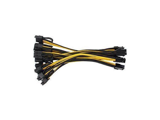 18AWG PCI-E 6pin to Dual 8-pin Y-Splitter Extension Cable GPU Mining ZCASH ZEC