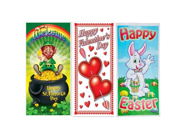 Beistle Spring Holiday Door Covers St Patrick S Day Valentines Day And Easter Door Cover Decorations 5 Feet X 30 Inches