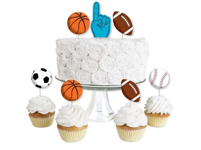 24 Basketball 3D Cupcake Picks Decorations Toppers Party Supplies Sports