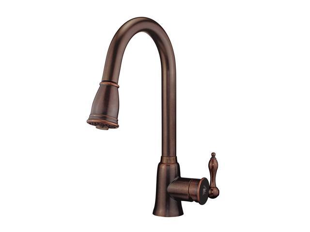 Danze D454410br Prince Single Handle Pull Down Kitchen Faucet With Snapback Retraction Tumbled Bronze Newegg Com