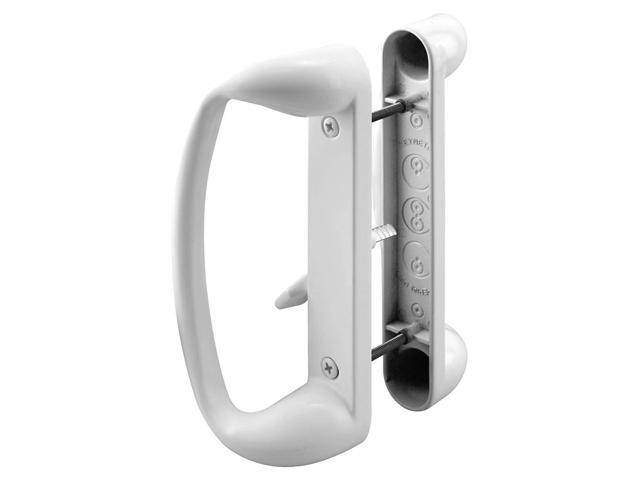 Prime Line C 1176 Sliding Glass Door Handle Set Replace Old Or Damaged Handles Quickly And Easily Painted White Diecast Mortise Hook Style