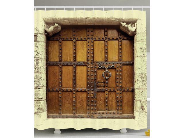 Ambesonne Rustic Decor Old Wooden Door Medieval European