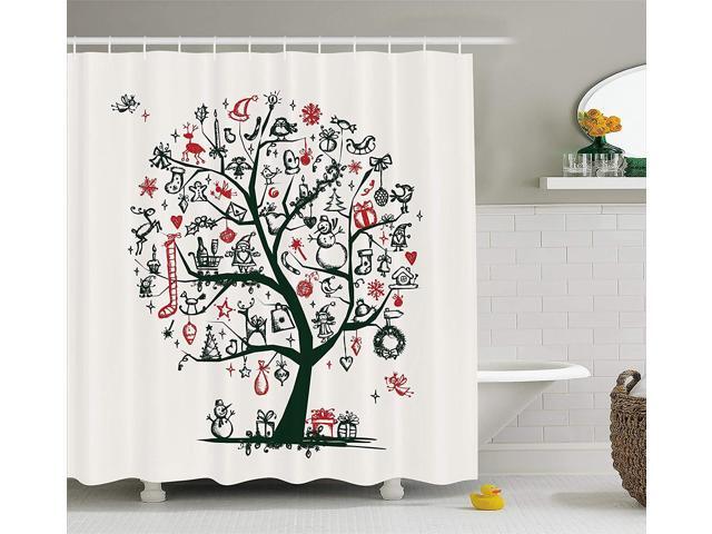 Ambesonne Christmas Shower Curtain Large Tree With New Year
