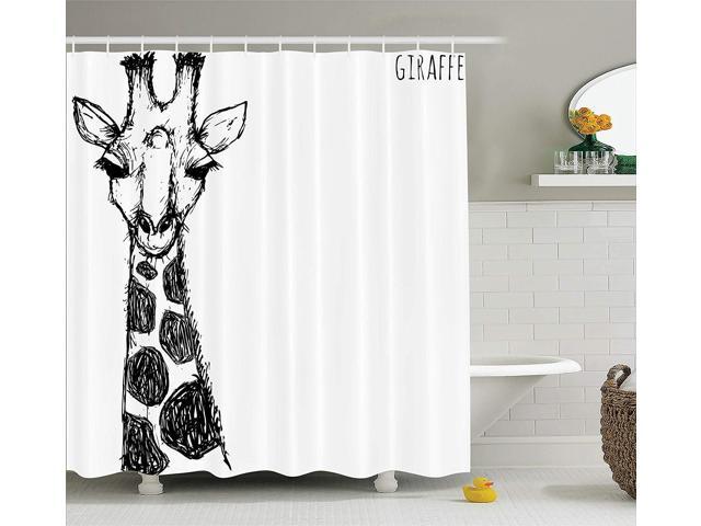 Ambesonne House Decor Shower Curtain Set Cute Graphic Of Safari