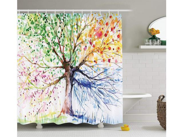 Colorful Tree Four Seasons Shower Curtain Berry Green Red Yellow Navy Brown Extra Long Bath Decorations Bathroom Decor Sets With Hooks Marriage Colorful Tree Four Seasons Shower Curtain Berry Green Red Yellow Navy Brown Extra Long Bath Decorations Bathroom Decor Sets With Hooks Marriage