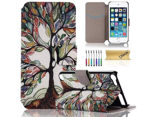 PU Leather Card Slot Wallet Flip Stand Cover Case For iPod Touch 5th 6th Gen