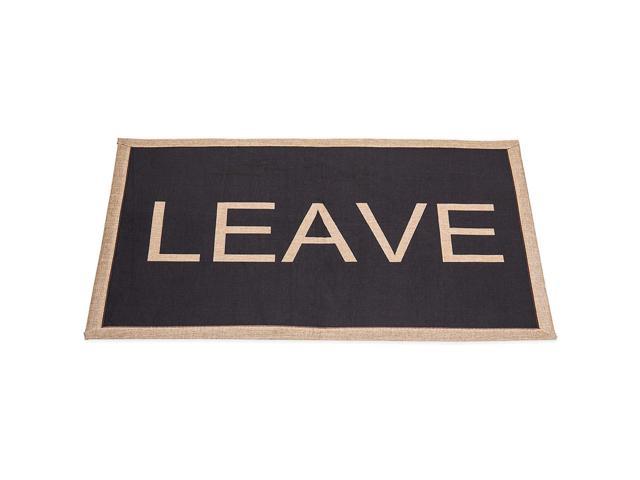 Mygift Humor Black Polyester Leave Non Slip Entryway Doormat 35 X 24 Inch