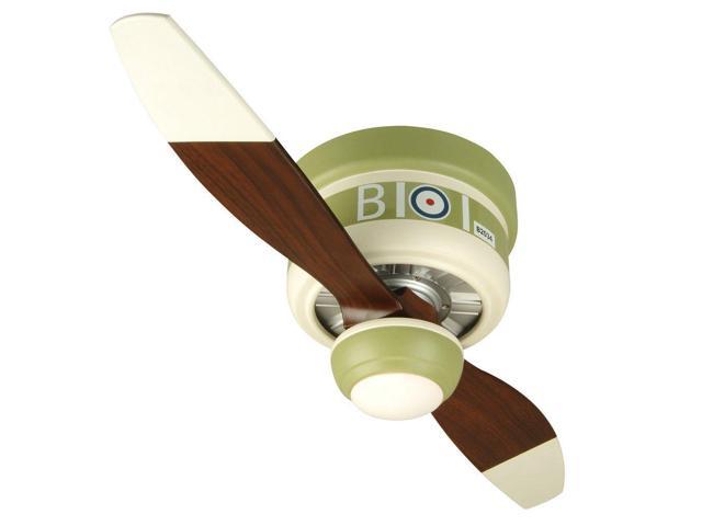 Craftmade Ceiling Fan Kids Room Wb242sc2 Sopwith Camel Warplane 42 Inch Flush Mount With Remote And Dimmable Light