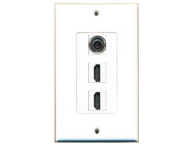 Riteav 1 3 5mm Audio Headphone Jack And 2 Hdmi Port Wall Plate Decorative Newegg Com - 3 5 Mm Headphone Jack Wall Plate Riteav 1 3 5mm Audio Headphone Jack And 2 Hdmi Port Wall Plate Decorative Newegg Com - 3 5 Mm Headphone Jack Wall Plate