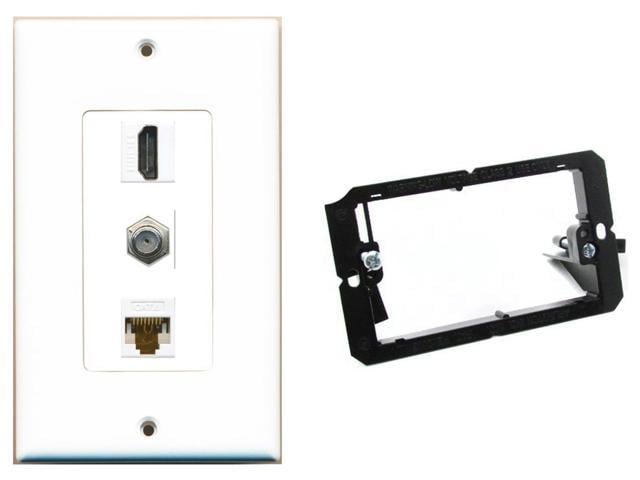 Riteav Mounting Bracket And 1 Gang Decorative Hdmi Coax Cat6