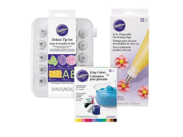 Wilton Deluxe Cake Decorating Tip Set 52 Piece 12 Gel Based